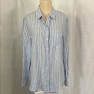 H&M Light Blue and White Striped Casual Shirt